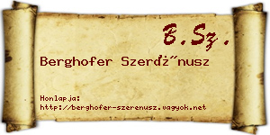 Berghofer Szerénusz névjegykártya